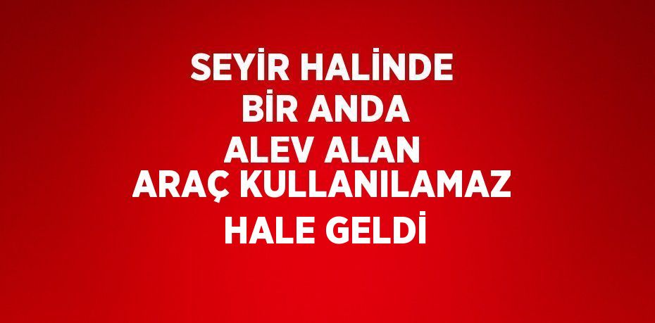 SEYİR HALİNDE BİR ANDA ALEV ALAN ARAÇ KULLANILAMAZ HALE GELDİ