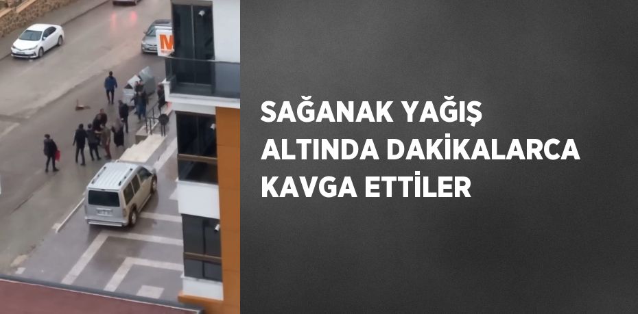 SAĞANAK YAĞIŞ ALTINDA DAKİKALARCA KAVGA ETTİLER