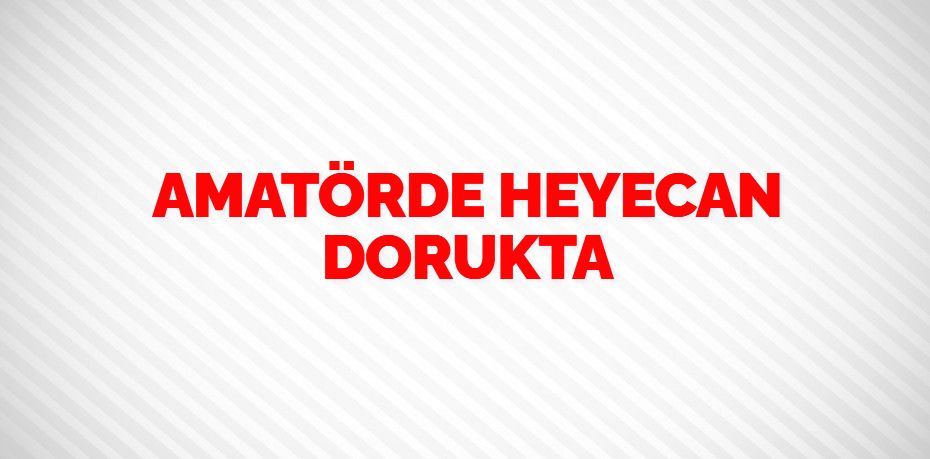 AMATÖRDE HEYECAN DORUKTA