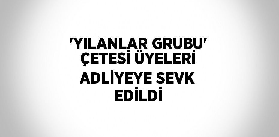 'YILANLAR GRUBU' ÇETESİ ÜYELERİ ADLİYEYE SEVK EDİLDİ