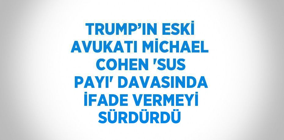 TRUMP’IN ESKİ AVUKATI MİCHAEL COHEN 'SUS PAYI' DAVASINDA İFADE VERMEYİ SÜRDÜRDÜ