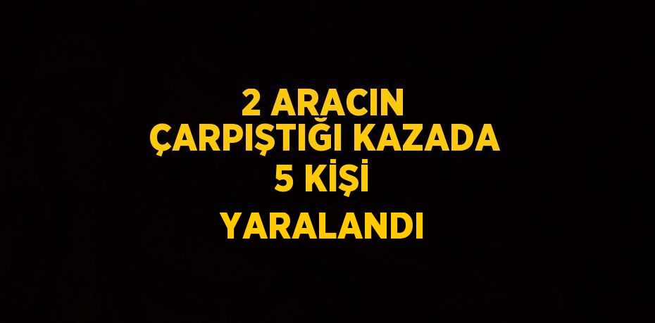 2 ARACIN ÇARPIŞTIĞI KAZADA 5 KİŞİ YARALANDI