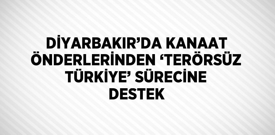DİYARBAKIR’DA KANAAT ÖNDERLERİNDEN ‘TERÖRSÜZ TÜRKİYE’ SÜRECİNE DESTEK