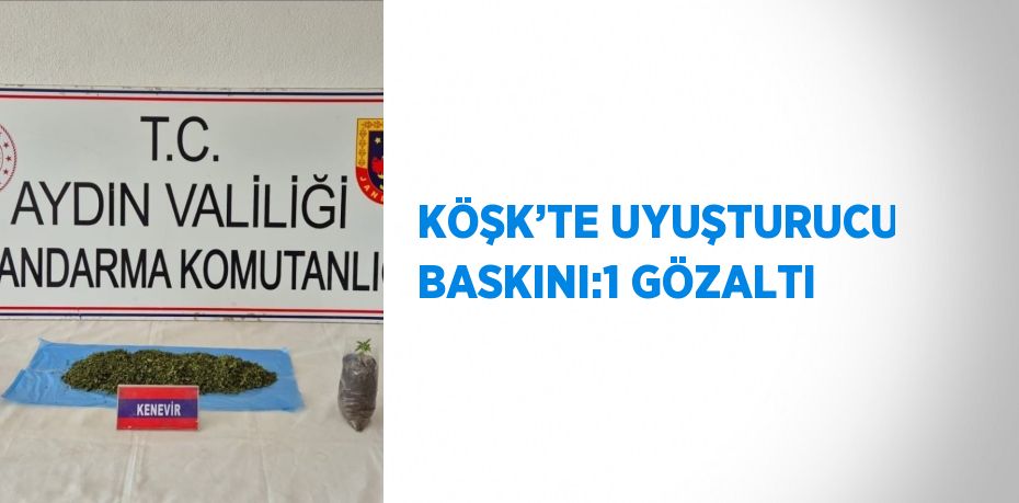 KÖŞK’TE UYUŞTURUCU BASKINI:1 GÖZALTI