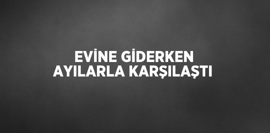 EVİNE GİDERKEN AYILARLA KARŞILAŞTI