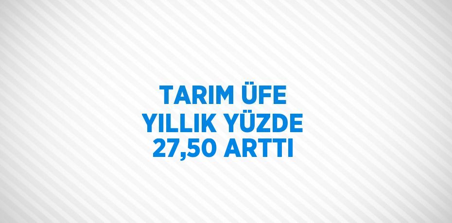 TARIM ÜFE YILLIK YÜZDE 27,50 ARTTI