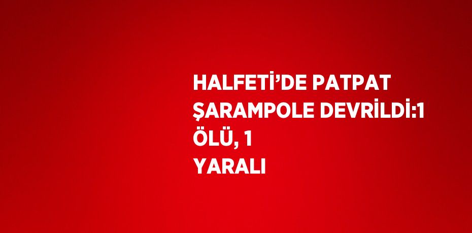 HALFETİ’DE PATPAT ŞARAMPOLE DEVRİLDİ:1 ÖLÜ, 1 YARALI