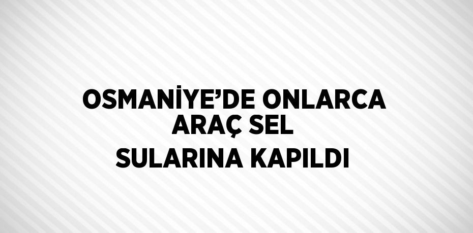 OSMANİYE’DE ONLARCA ARAÇ SEL SULARINA KAPILDI