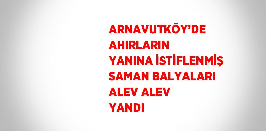ARNAVUTKÖY’DE AHIRLARIN YANINA İSTİFLENMİŞ SAMAN BALYALARI ALEV ALEV YANDI