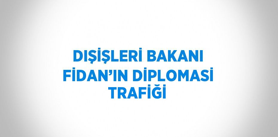 DIŞİŞLERİ BAKANI FİDAN’IN DİPLOMASİ TRAFİĞİ