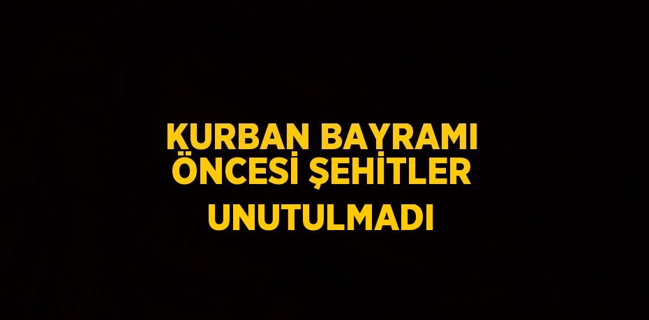 KURBAN BAYRAMI ÖNCESİ ŞEHİTLER UNUTULMADI