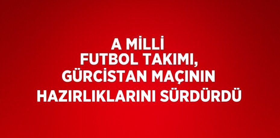 A MİLLİ FUTBOL TAKIMI, GÜRCİSTAN MAÇININ HAZIRLIKLARINI SÜRDÜRDÜ