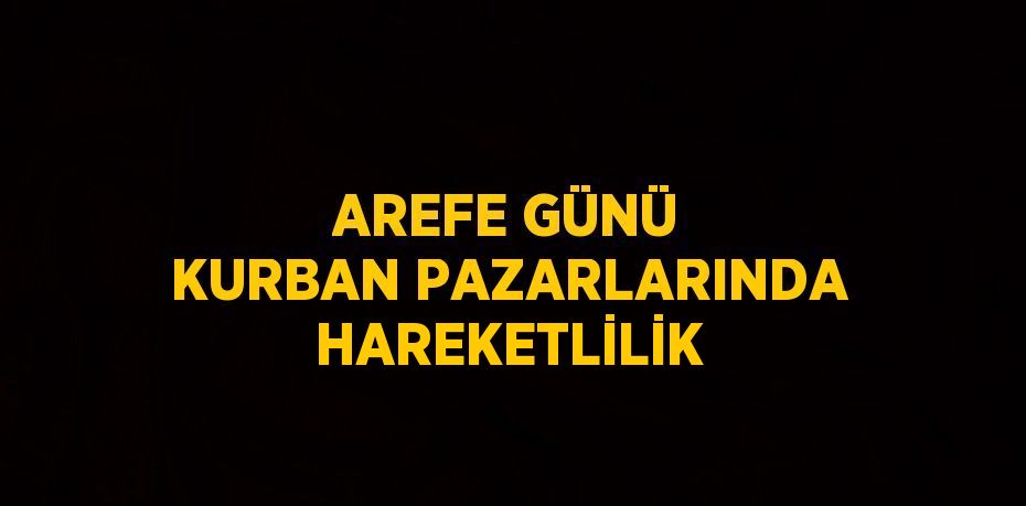 AREFE GÜNÜ KURBAN PAZARLARINDA HAREKETLİLİK