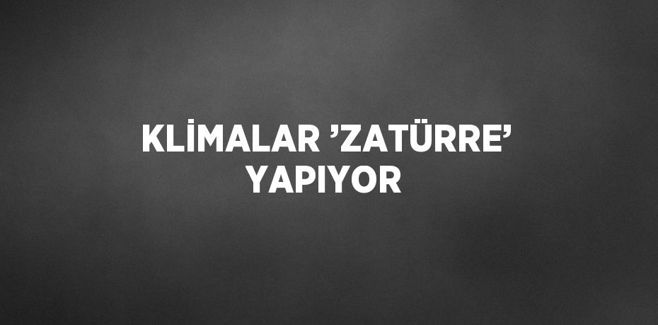 KLİMALAR ’ZATÜRRE’ YAPIYOR