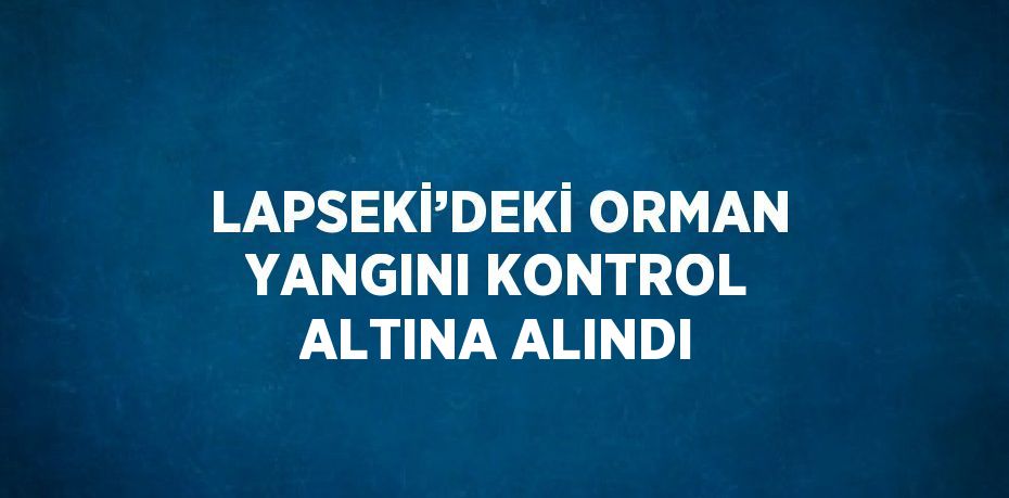 LAPSEKİ’DEKİ ORMAN YANGINI KONTROL ALTINA ALINDI