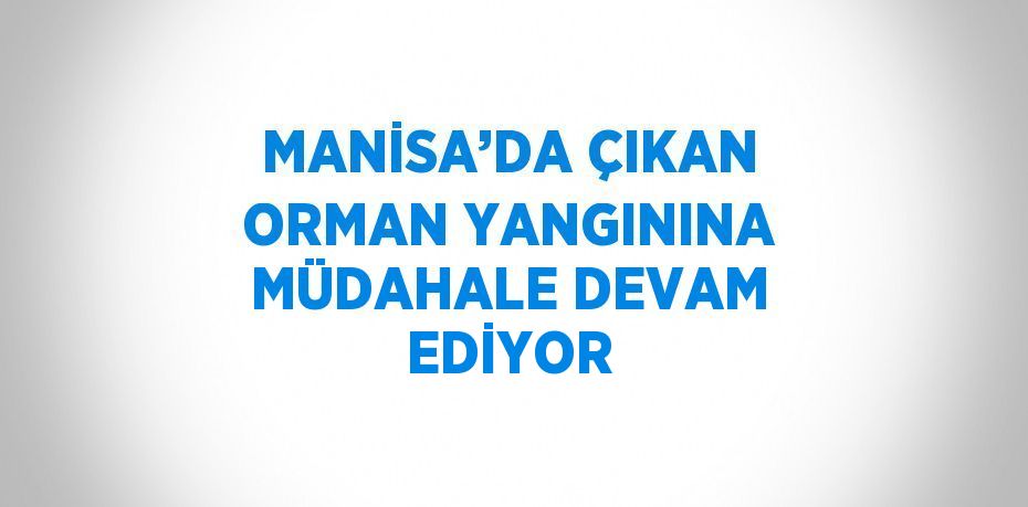 MANİSA’DA ÇIKAN ORMAN YANGININA MÜDAHALE DEVAM EDİYOR