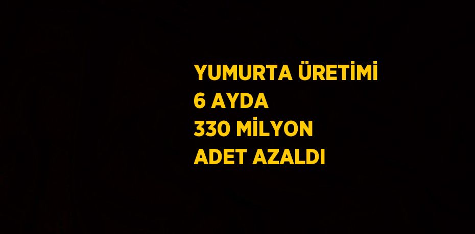 YUMURTA ÜRETİMİ 6 AYDA 330 MİLYON ADET AZALDI