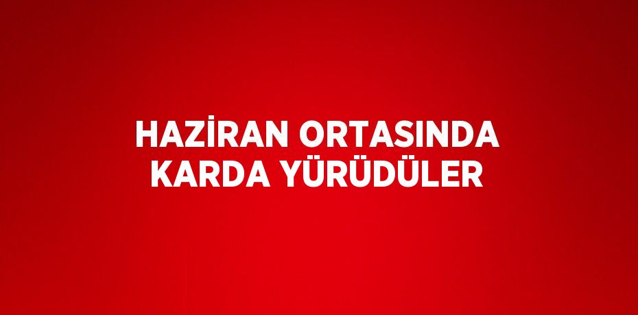 HAZİRAN ORTASINDA KARDA YÜRÜDÜLER