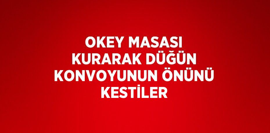 OKEY MASASI KURARAK DÜĞÜN KONVOYUNUN ÖNÜNÜ KESTİLER