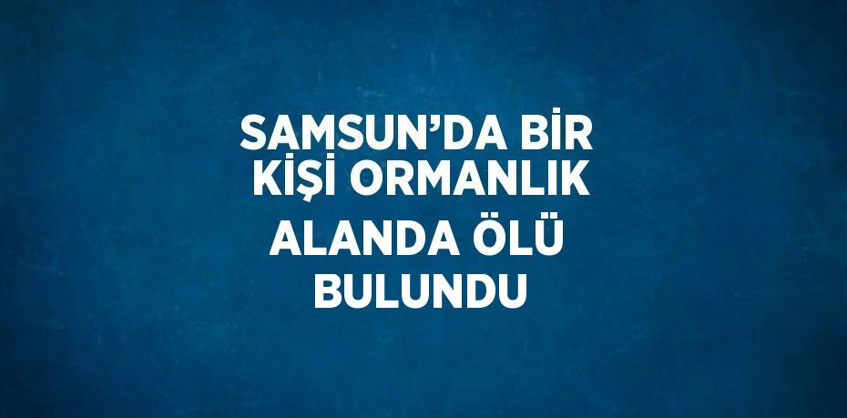SAMSUN’DA BİR KİŞİ ORMANLIK ALANDA ÖLÜ BULUNDU