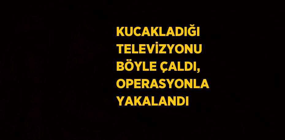 KUCAKLADIĞI TELEVİZYONU BÖYLE ÇALDI, OPERASYONLA YAKALANDI