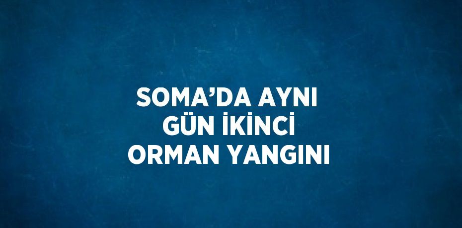 SOMA’DA AYNI GÜN İKİNCİ ORMAN YANGINI