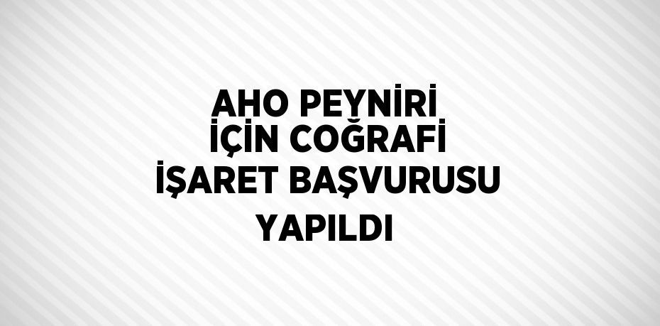 AHO PEYNİRİ İÇİN COĞRAFİ İŞARET BAŞVURUSU YAPILDI