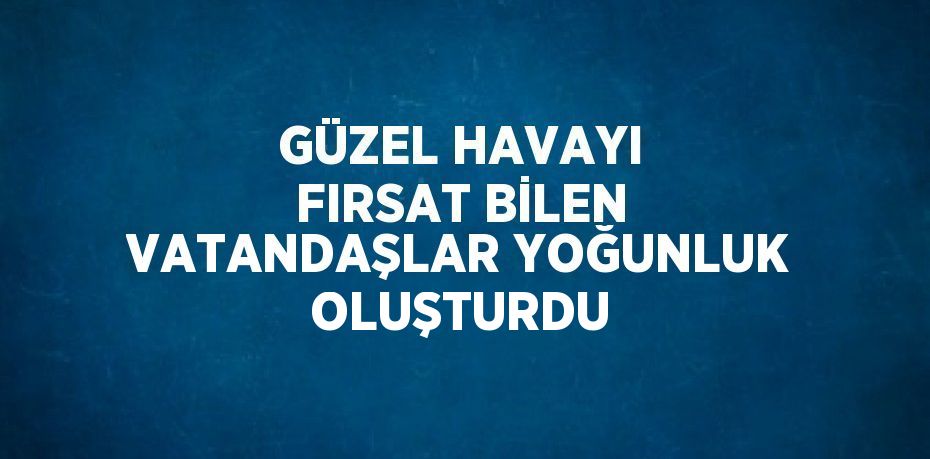 GÜZEL HAVAYI FIRSAT BİLEN VATANDAŞLAR YOĞUNLUK OLUŞTURDU