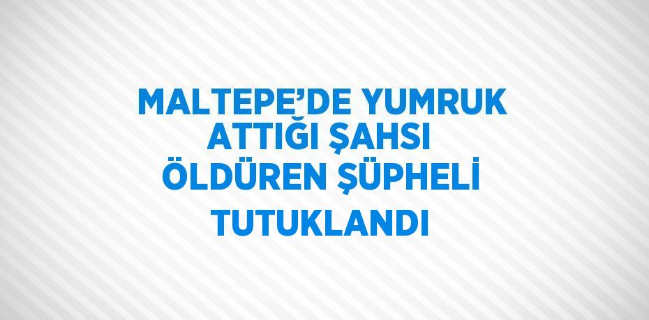 MALTEPE’DE YUMRUK ATTIĞI ŞAHSI ÖLDÜREN ŞÜPHELİ TUTUKLANDI