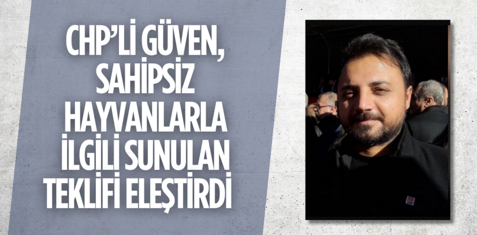 CHP’Lİ GÜVEN, SAHİPSİZ HAYVANLARLA İLGİLİ SUNULAN TEKLİFİ ELEŞTİRDİ