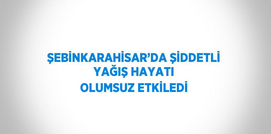 ŞEBİNKARAHİSAR’DA ŞİDDETLİ YAĞIŞ HAYATI OLUMSUZ ETKİLEDİ