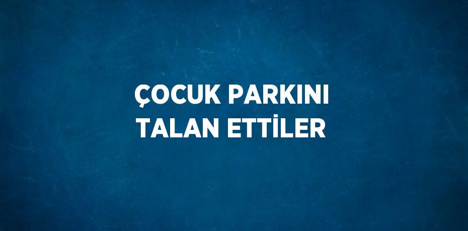 ÇOCUK PARKINI TALAN ETTİLER