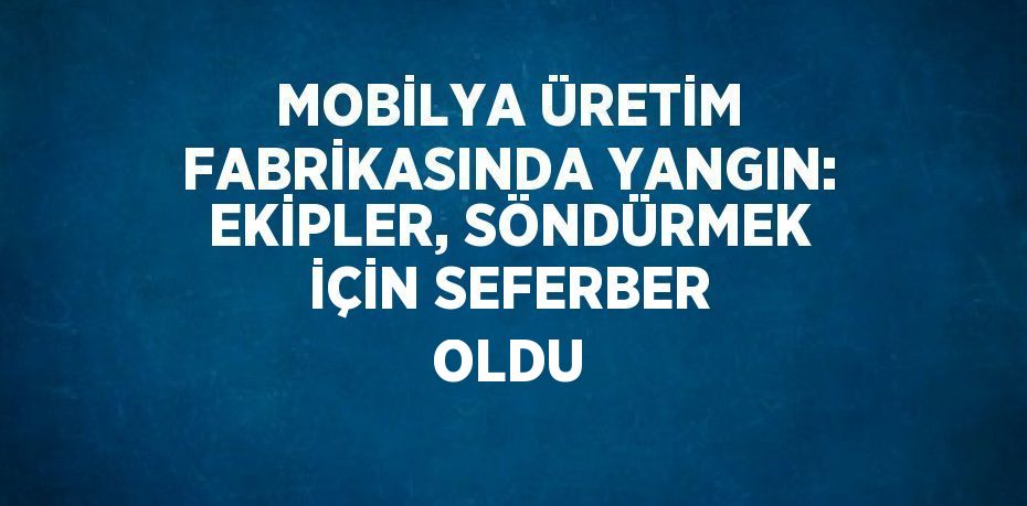 MOBİLYA ÜRETİM FABRİKASINDA YANGIN: EKİPLER, SÖNDÜRMEK İÇİN SEFERBER OLDU