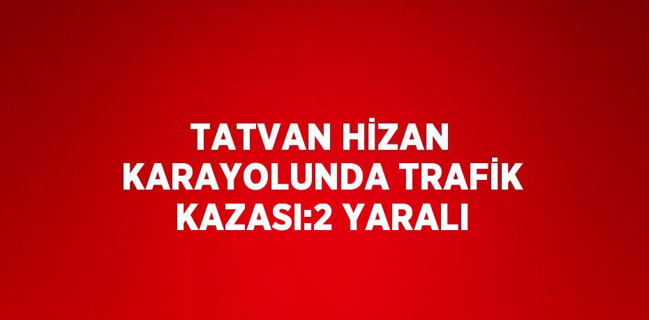 TATVAN HİZAN KARAYOLUNDA TRAFİK KAZASI:2 YARALI