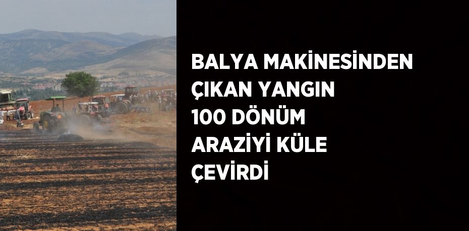 BALYA MAKİNESİNDEN ÇIKAN YANGIN 100 DÖNÜM ARAZİYİ KÜLE ÇEVİRDİ