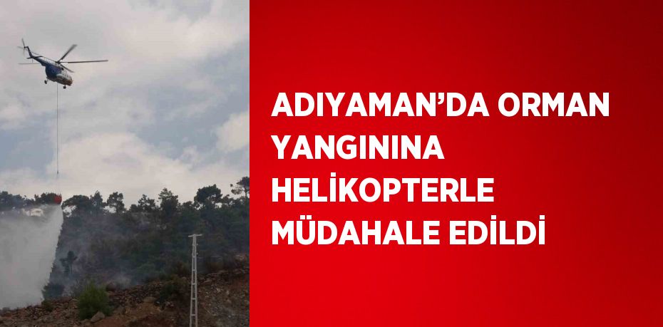 ADIYAMAN’DA ORMAN YANGININA HELİKOPTERLE MÜDAHALE EDİLDİ