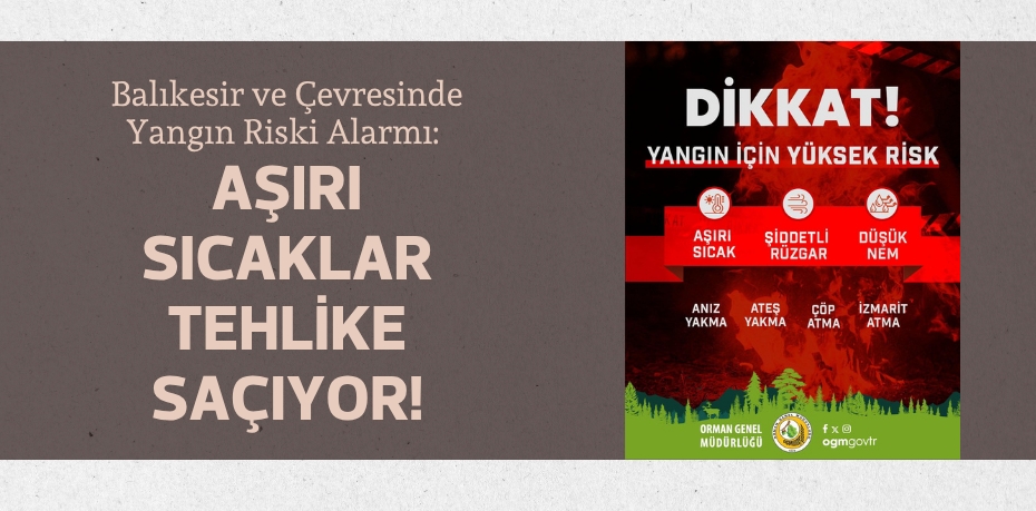 Balıkesir ve Çevresinde Yangın Riski Alarmı: Aşırı Sıcaklar Tehlike Saçıyor!