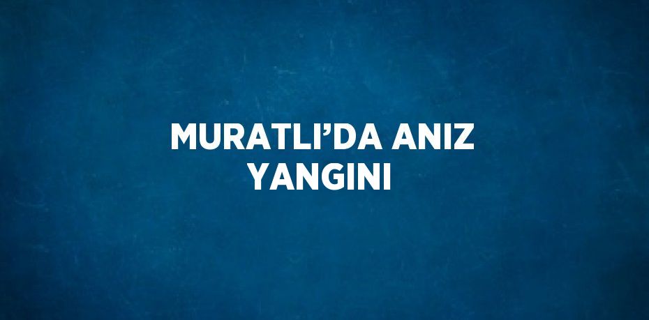 MURATLI’DA ANIZ YANGINI