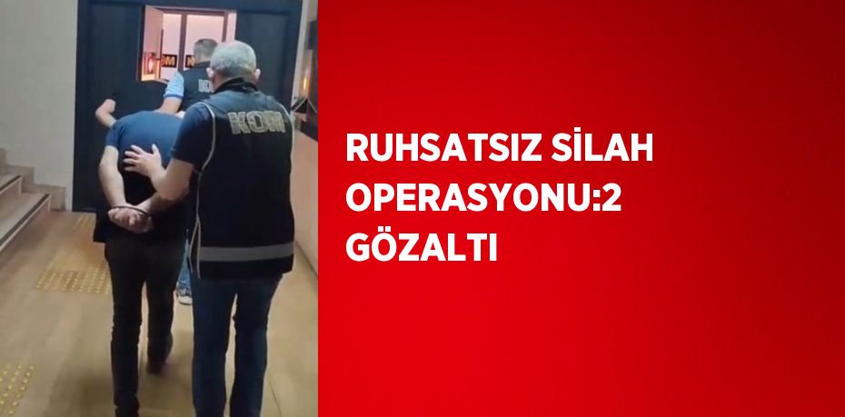 RUHSATSIZ SİLAH OPERASYONU:2 GÖZALTI