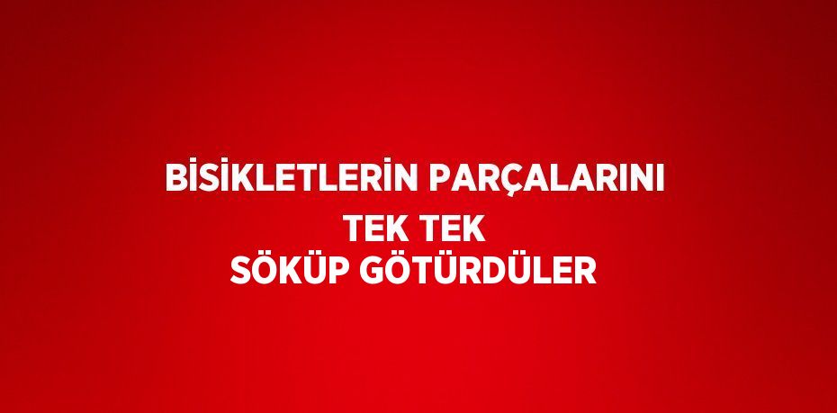 BİSİKLETLERİN PARÇALARINI TEK TEK SÖKÜP GÖTÜRDÜLER