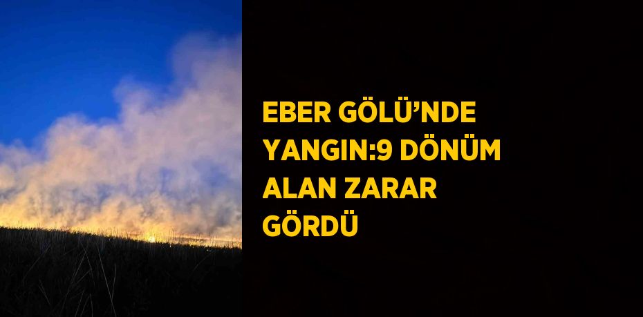 EBER GÖLÜ’NDE YANGIN:9 DÖNÜM ALAN ZARAR GÖRDÜ