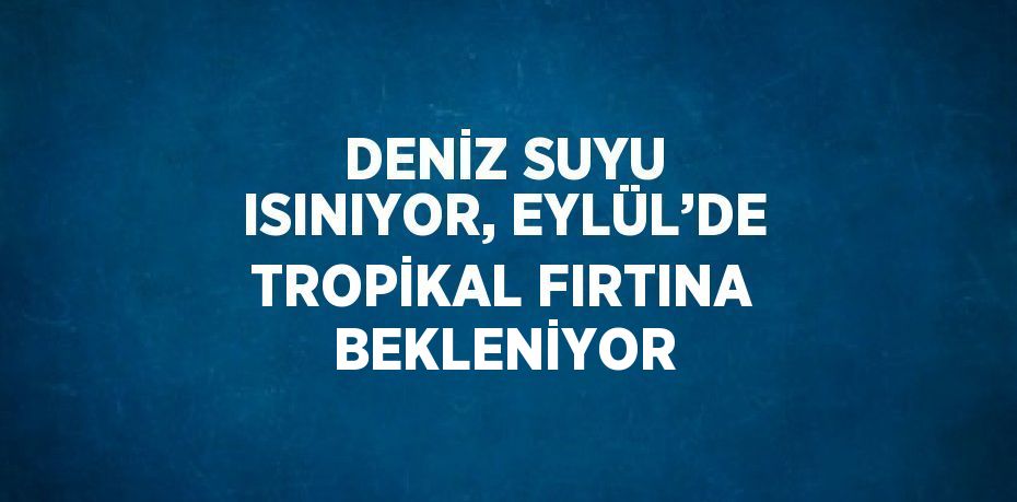 DENİZ SUYU ISINIYOR, EYLÜL’DE TROPİKAL FIRTINA BEKLENİYOR