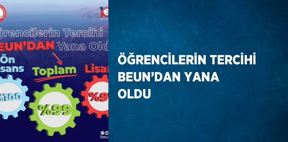 ÖĞRENCİLERİN TERCİHİ BEUN’DAN YANA OLDU