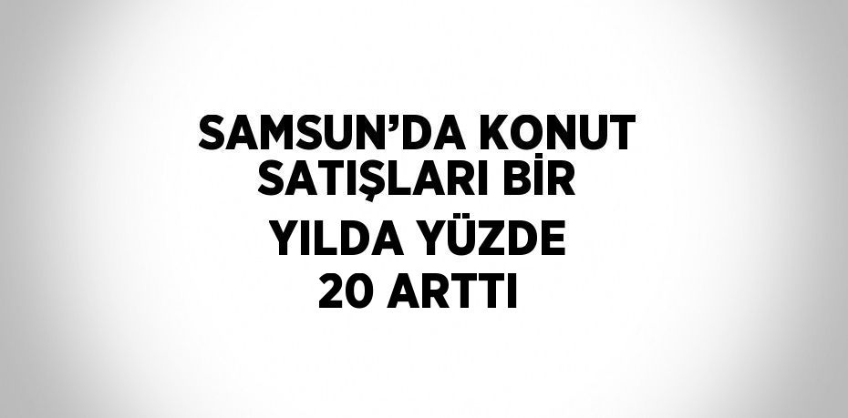 SAMSUN’DA KONUT SATIŞLARI BİR YILDA YÜZDE 20 ARTTI