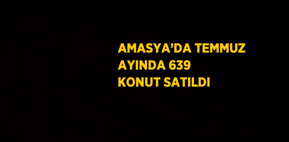AMASYA’DA TEMMUZ AYINDA 639 KONUT SATILDI
