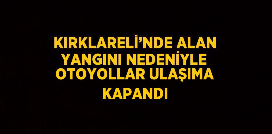 KIRKLARELİ’NDE ALAN YANGINI NEDENİYLE OTOYOLLAR ULAŞIMA KAPANDI
