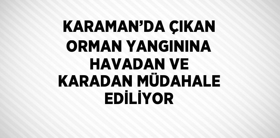 KARAMAN’DA ÇIKAN ORMAN YANGININA HAVADAN VE KARADAN MÜDAHALE EDİLİYOR