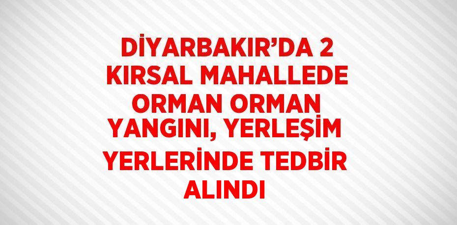 DİYARBAKIR’DA 2 KIRSAL MAHALLEDE ORMAN ORMAN YANGINI, YERLEŞİM YERLERİNDE TEDBİR ALINDI