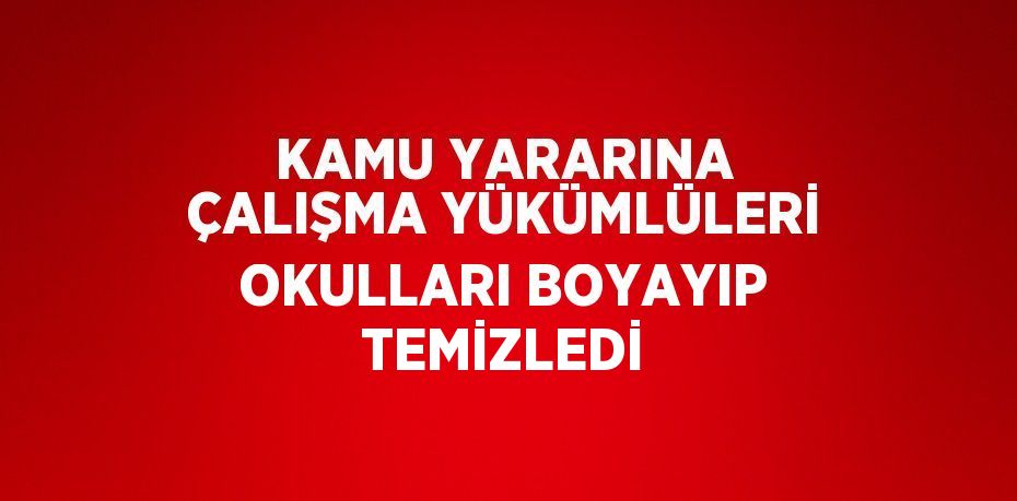 KAMU YARARINA ÇALIŞMA YÜKÜMLÜLERİ OKULLARI BOYAYIP TEMİZLEDİ