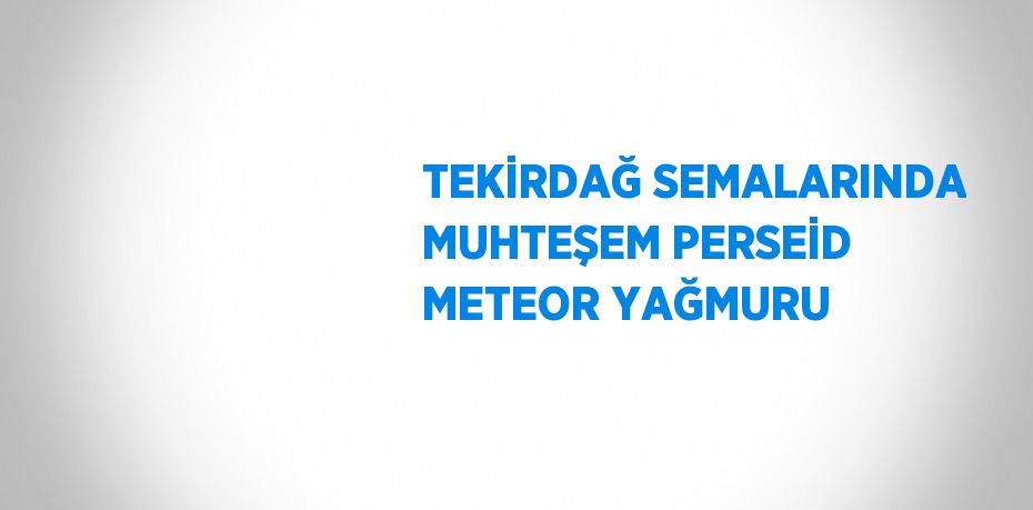 TEKİRDAĞ SEMALARINDA MUHTEŞEM PERSEİD METEOR YAĞMURU